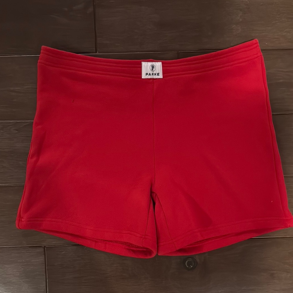 Parke Women's Mini Sweatshorts, Firecracker Red Shorts
